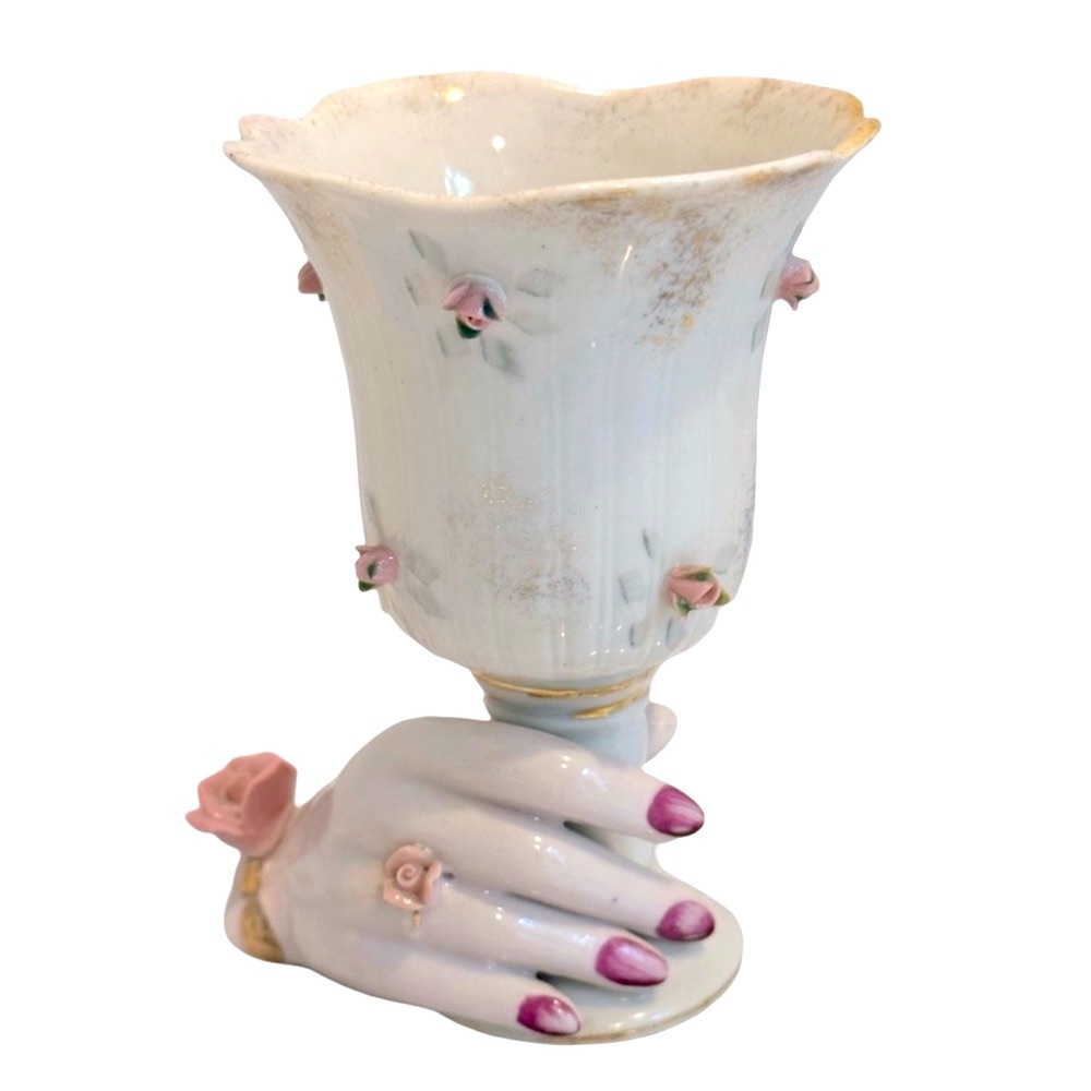 Royal Japan Bone China Porcelain Flower Cup with Vintage Ladies Hand‎